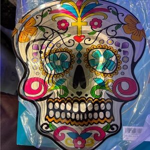 Sugar Skull Stainless Steel Wind Spinner